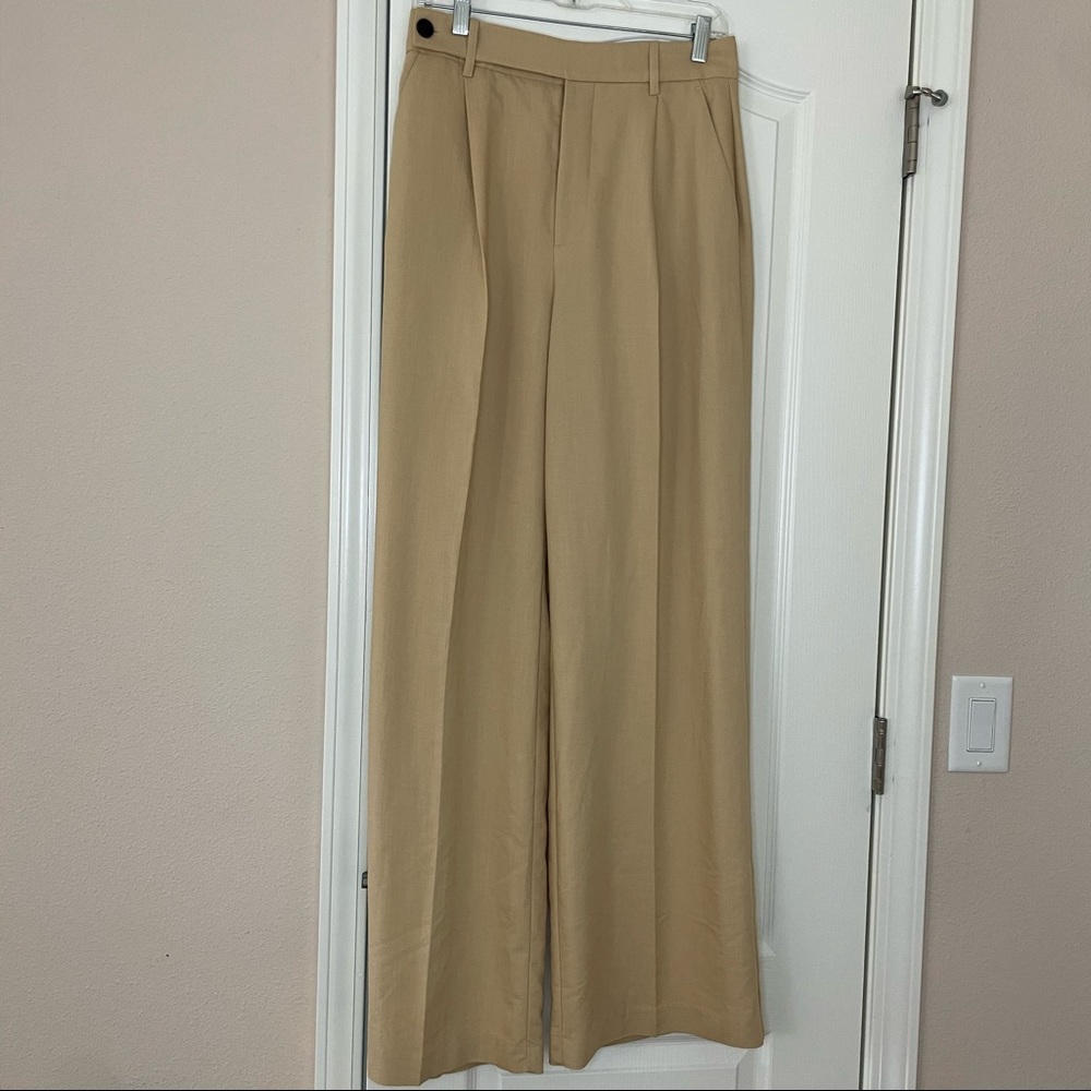 Zara Tan Wide-Leg Pants